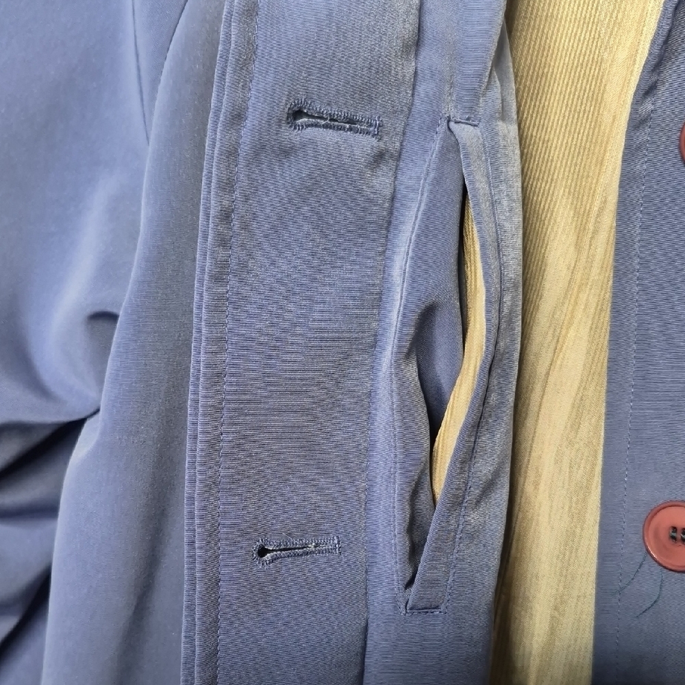 Dusty Blue Lightweight Trench Coat - Picture 9 of 14